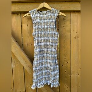 ARDENE Black White Beige Checkered Mini Dress Ruffles Cottagecore Picnic 🧺